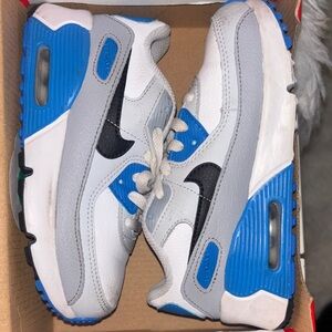 Nike Air Max Sneakers in White, Gray, Blue & Black